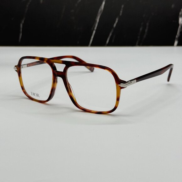 NEW DIOR DIORBLACKSUITO N3I 2500 SQUARE HAVANA EYEGLASSES DIOR - Picture 2 of 9